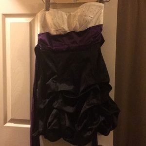 Gently worn dress white with purple and black
